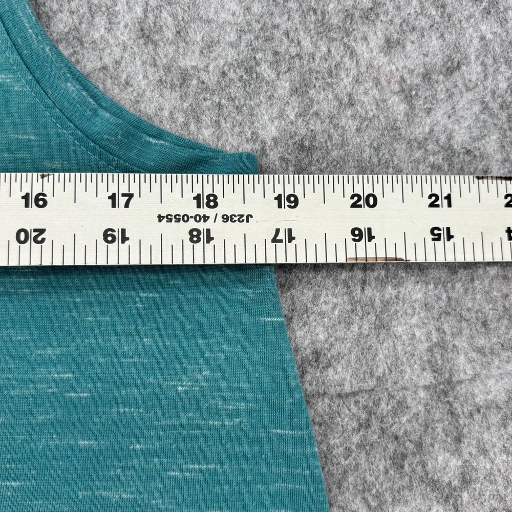 The North Face Womens Teal Space Dye Split V-Neck Tank Top Size L Curved Hem - Picture 7 of 12